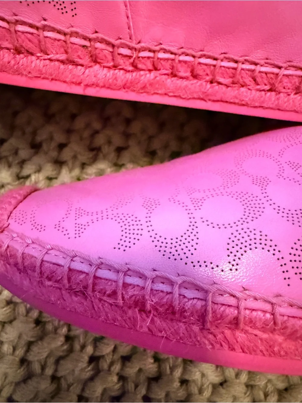 Coach Pink Signature Espadrille Flats
